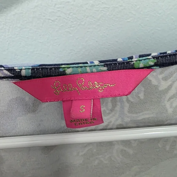 Lilly Pulitzer Blue and Green Bell Sleeve Sundress Euc - Picture 3 of 9